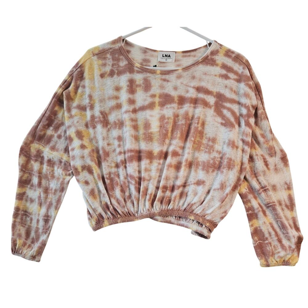 LNA Tye Dye Cropped Pullover XS Oversized fits to Large MSRP $118 NWT Boho Y2K